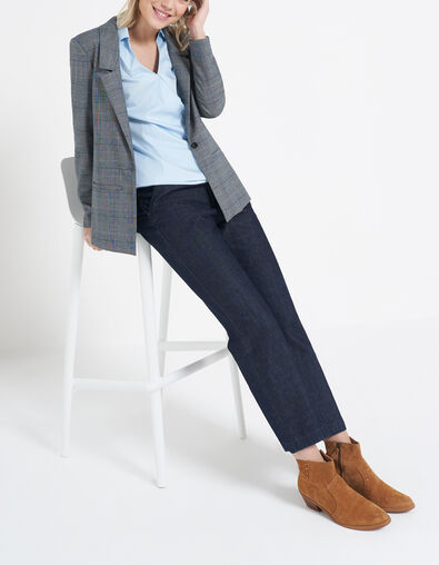 I.Code light blue wrap shirt