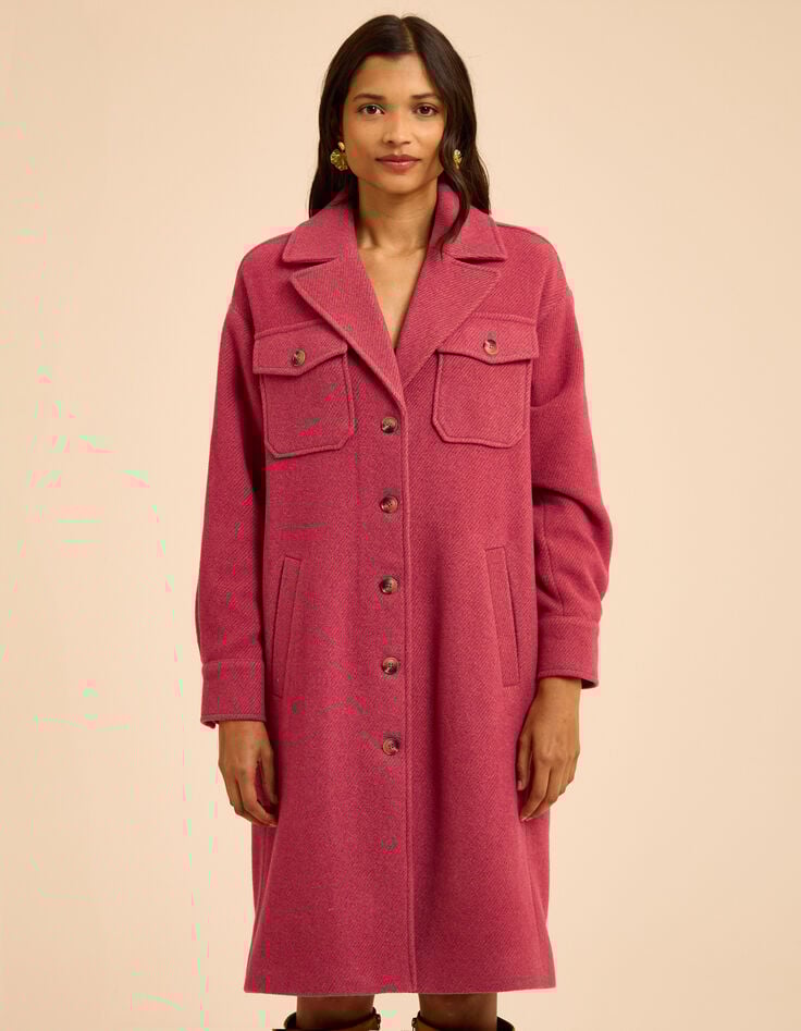 I.Code pink striped long coat-3 I.Code pink striped long coat-3