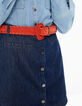 Ungebleichter Jeansrock mit Knöpfen und Nieten I.Code-5