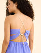 Robe bleue bretelles tressées à nouer dos I.Code-4