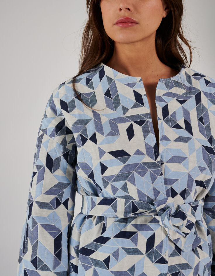 Chaqueta cobalto jacquard gráfico I.Code-3 Chaqueta cobalto jacquard gráfico I.Code-3