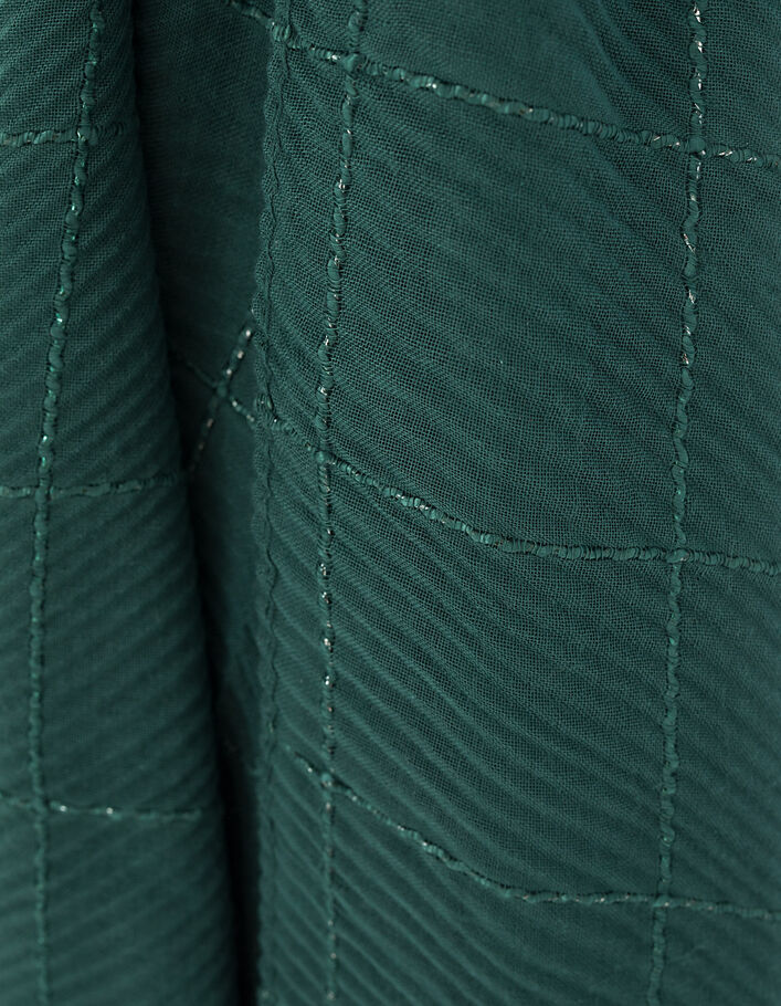 Smaragdgrüner Plisseeschal mit Karos I.Code - I.CODE