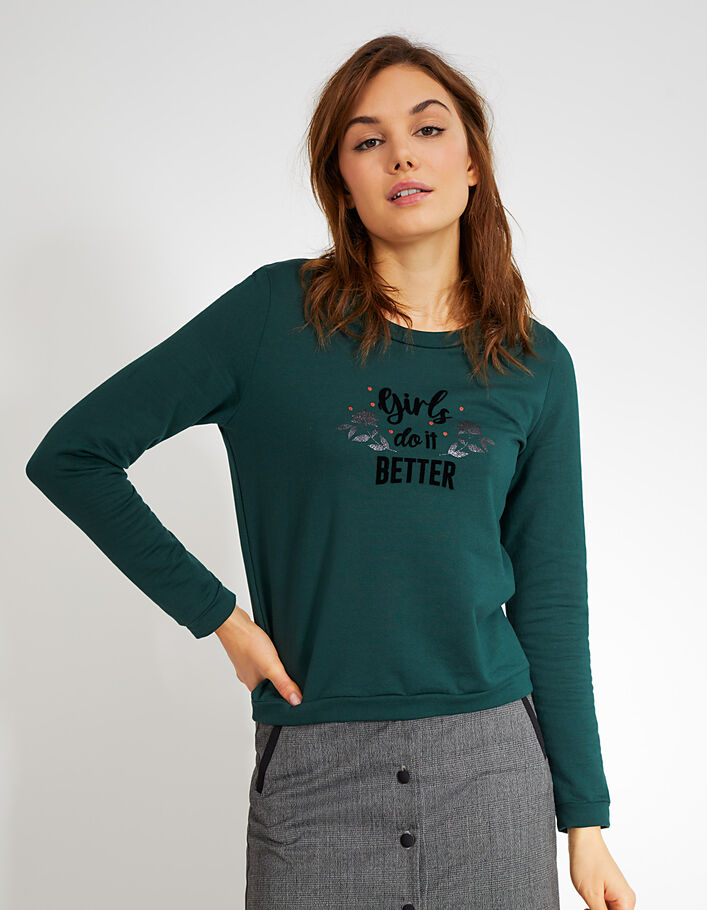 I.Code pinegreen Girls do it better sweatshirt - I.CODE