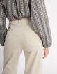 Pantalon large beige à fines rayures I.Code-5