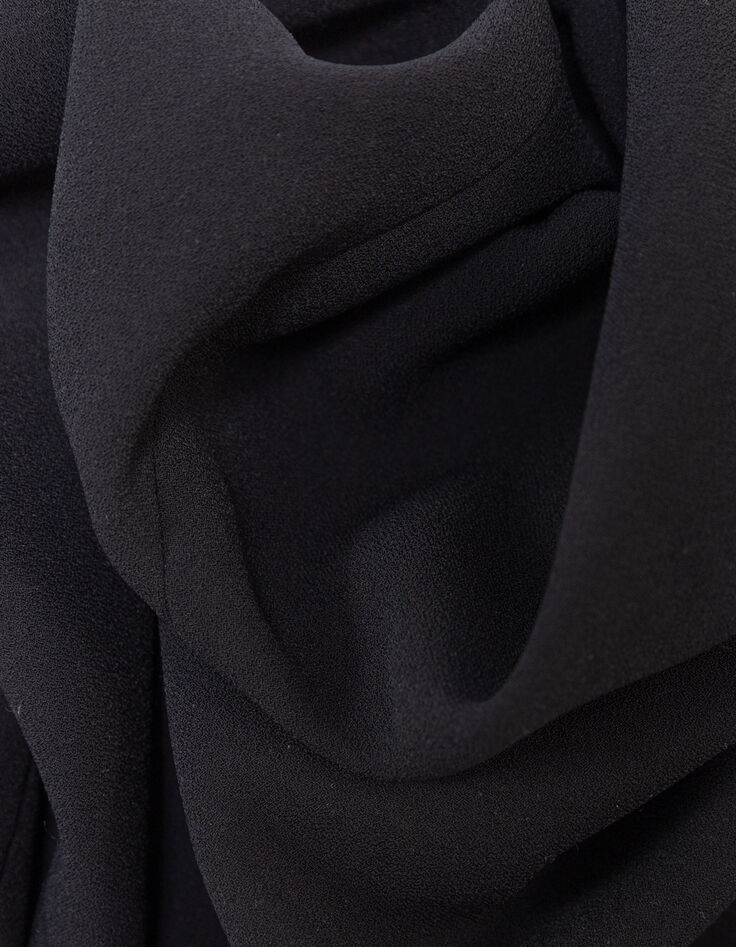 Robe longue noire d&eacute;cor ceinture I.Code-7