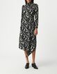 Schwarzes Kleid mit Zebra-Blumenmuster f&uuml;r Damen-7