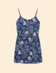 Robe fines bretelles marine imprimé maxi fleurs I.Code-7