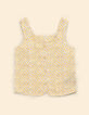 Top à bretelles imprimé fleurs jaunes I.Code-7
