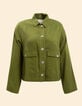 I.Code khaki flowing jacket with buttoned pockets-7