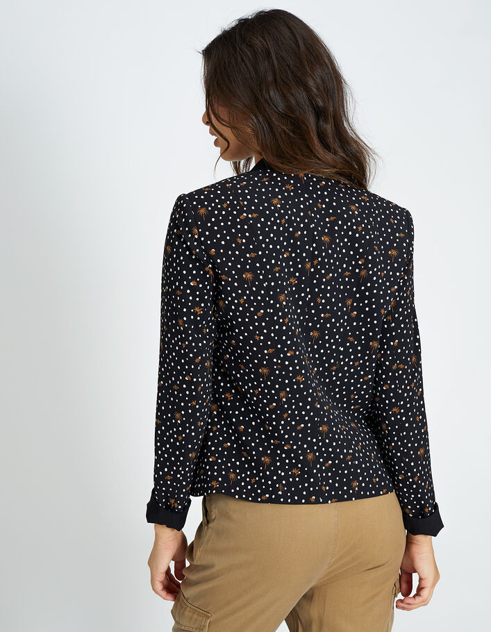 I.Code black polka dot and palm print suit jacket - I.CODE