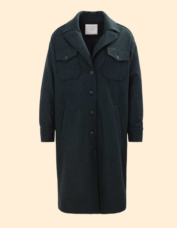 I.Code midnight green overcoat-7