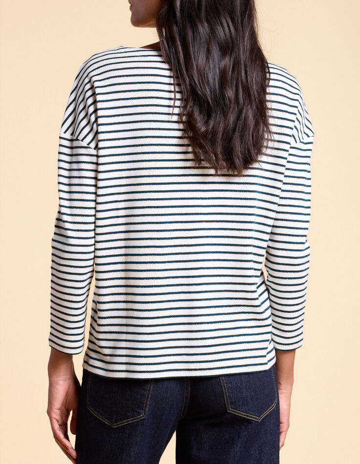 Camiseta marinera blanca, azul marino y dorada I.Code-3