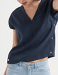 I.Code navy top with side press studs-1