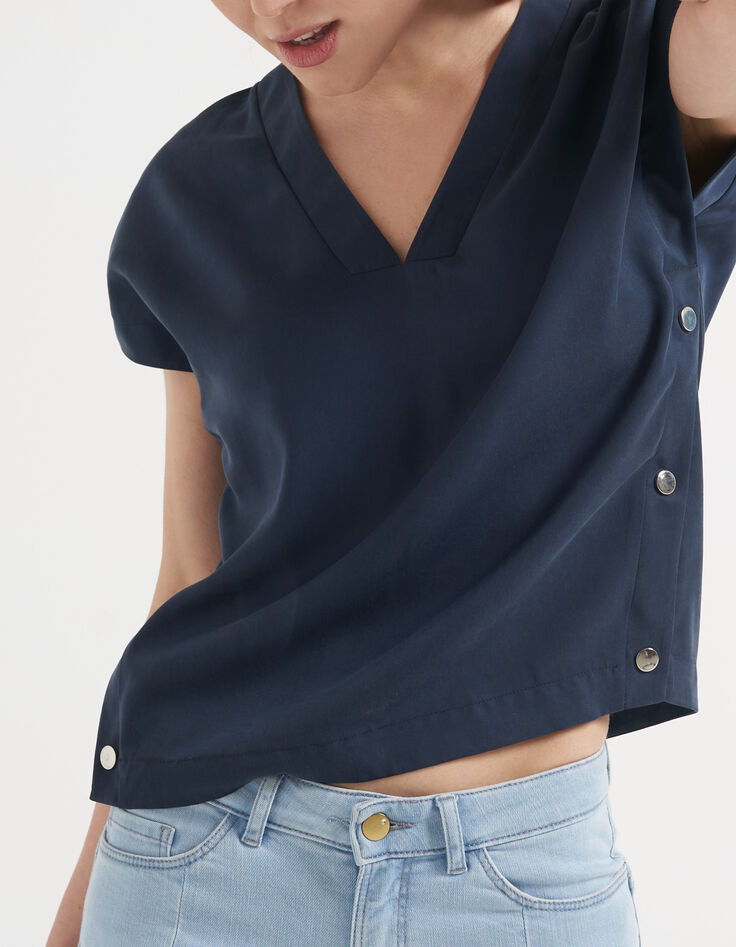 I.Code navy top with side press studs-1