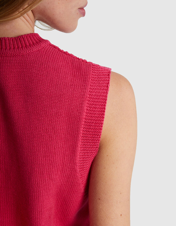 Pull magenta tricot sans manches I.Code - I.CODE
