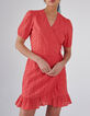Vestido cruzado rosa bordado inglés I.Code-2
