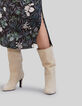 Schwarzes Midi-Damenkleid mit Orchideenprint-4