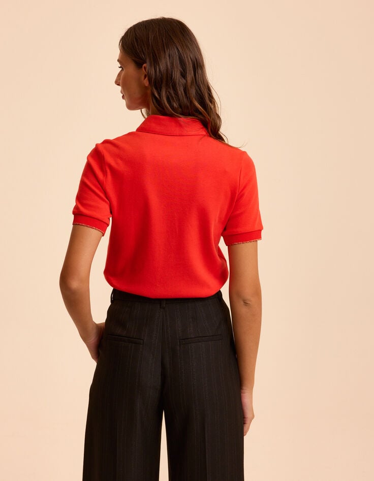 Rotes Strick-Top mit Kentkragen I.Code-3 Rotes Strick-Top mit Kentkragen I.Code-3