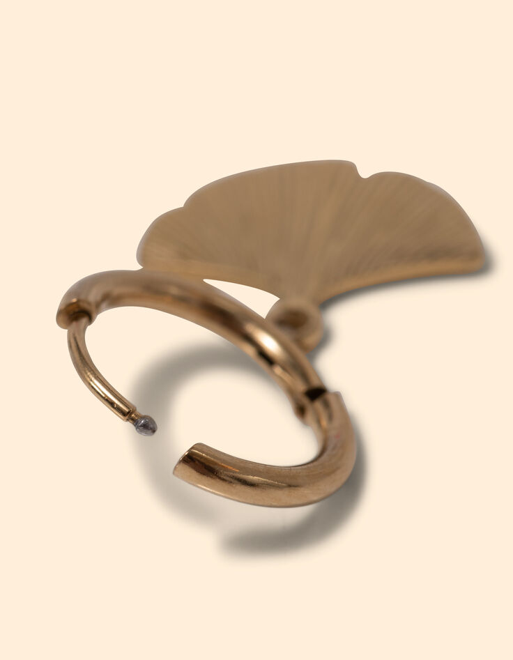 I.Code ginko leaf hoop earrings-3