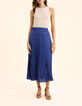Falda larga azul plisada botones laterales I.Code-2