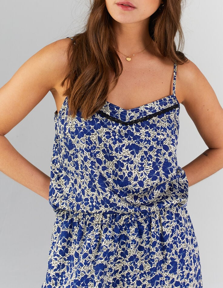 I.Code cobalt XL flower print lingerie-style top-1 I.Code cobalt XL flower print lingerie-style top-1