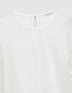 Damen kurze Bluse aus wei&szlig;er Spitze-8