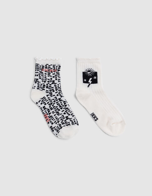 Chaussettes écrues et noires fille - IKKS
