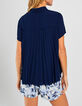 I.Code navy blue flowing top with pleated back-2