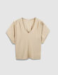 Lockeres T-Shirt aus goldenem Lurexstrick f&uuml;r Frauen-6