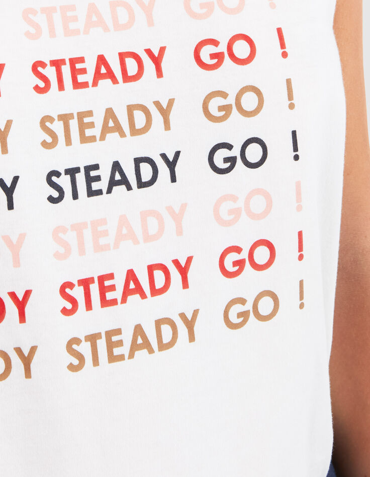 Cremeweißes T-Shirt mit buntem Schriftzug I.Code -4