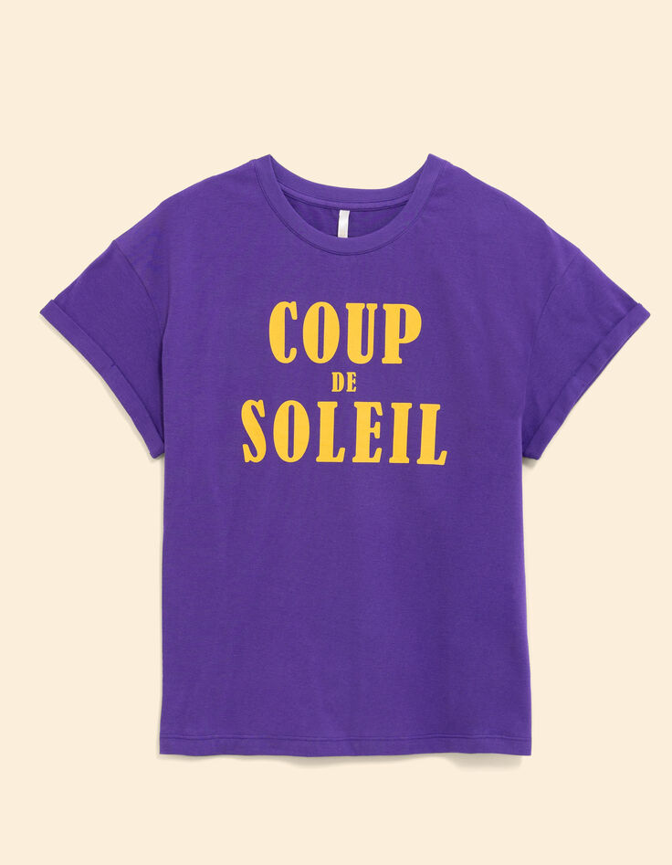 Tee-shirt violet message jaune I.Code-7