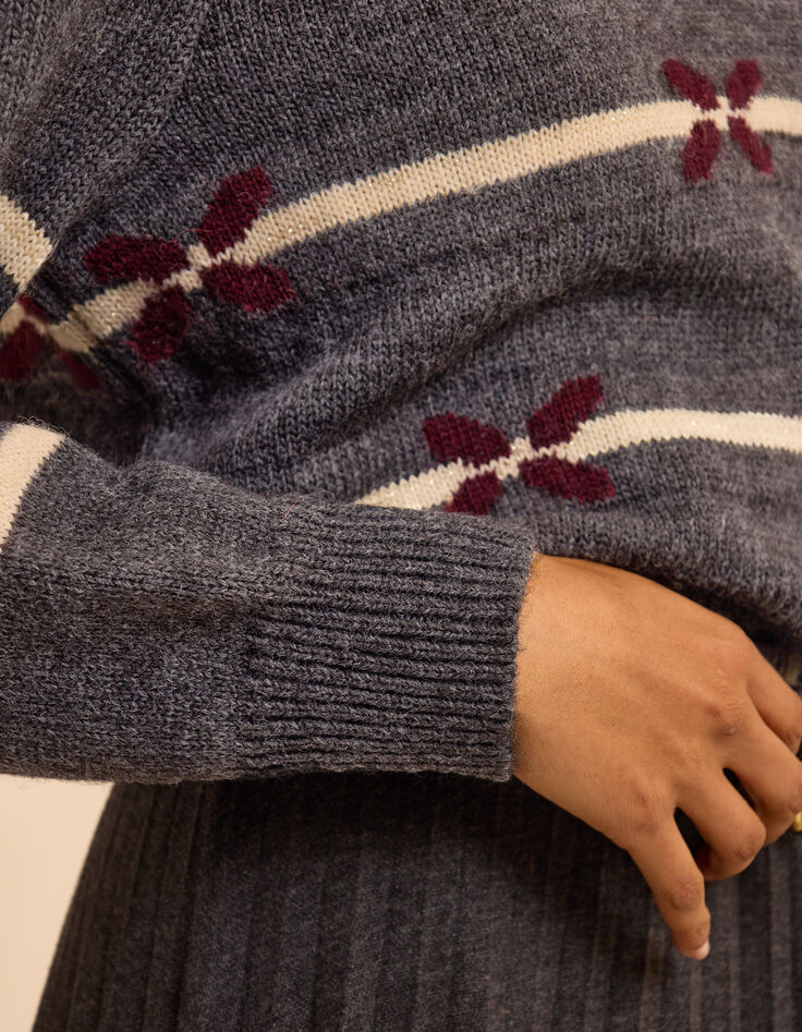 Pull Garçon H&M LOGG, Gris, 3-4 Ans, Col Montant, 1/4 Fermeture éclair, Coton