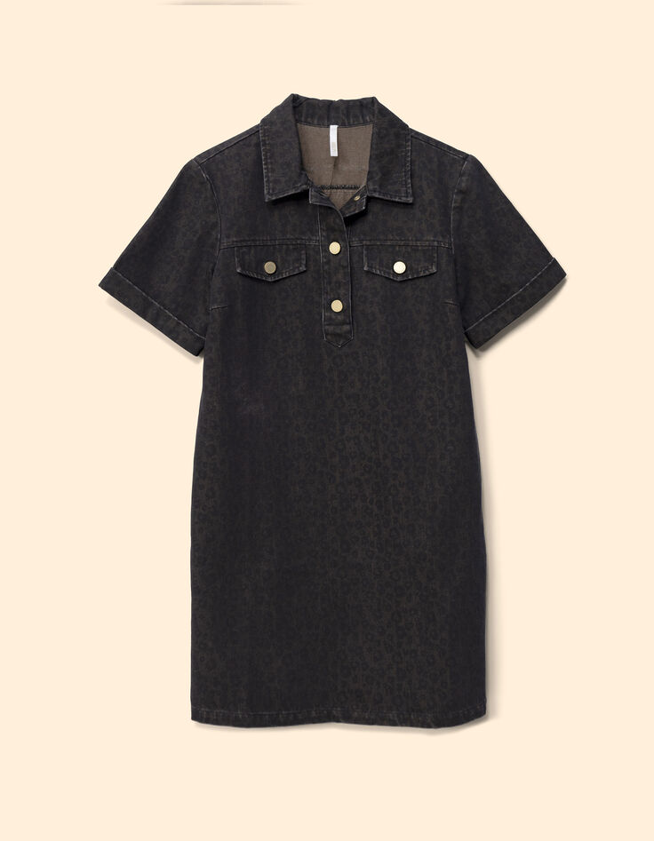 Vestido vaquero marrón leopardo I.Code-7