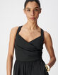 Damesjurk chique zwarte tafzijde strapless-6