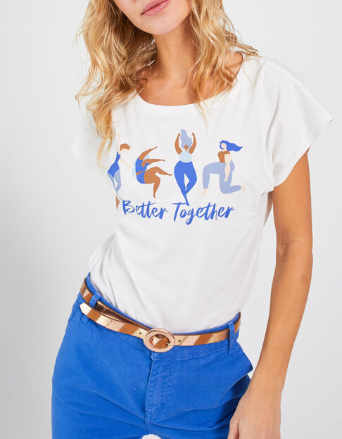 I.Code white T-shirt with image of Women  - I.CODE