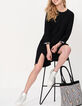 Vestido negro punto mensaje mangas I.Code-2