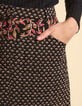 I.Code black short skirt with Boho Indian mix print-4 I.Code black short skirt with Boho Indian mix print-4