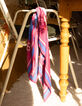Foulard carré plissé violine rayures et message I.Code-4