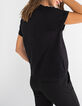 Afgewassen zwart T-shirt met geflockte tekst I.Code -3