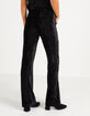 Pantalon large noir panne de velours reliefée I.Code-2