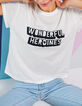 I.Code weißes Samt-T-Shirt mit beflocktem Schriftzug-2