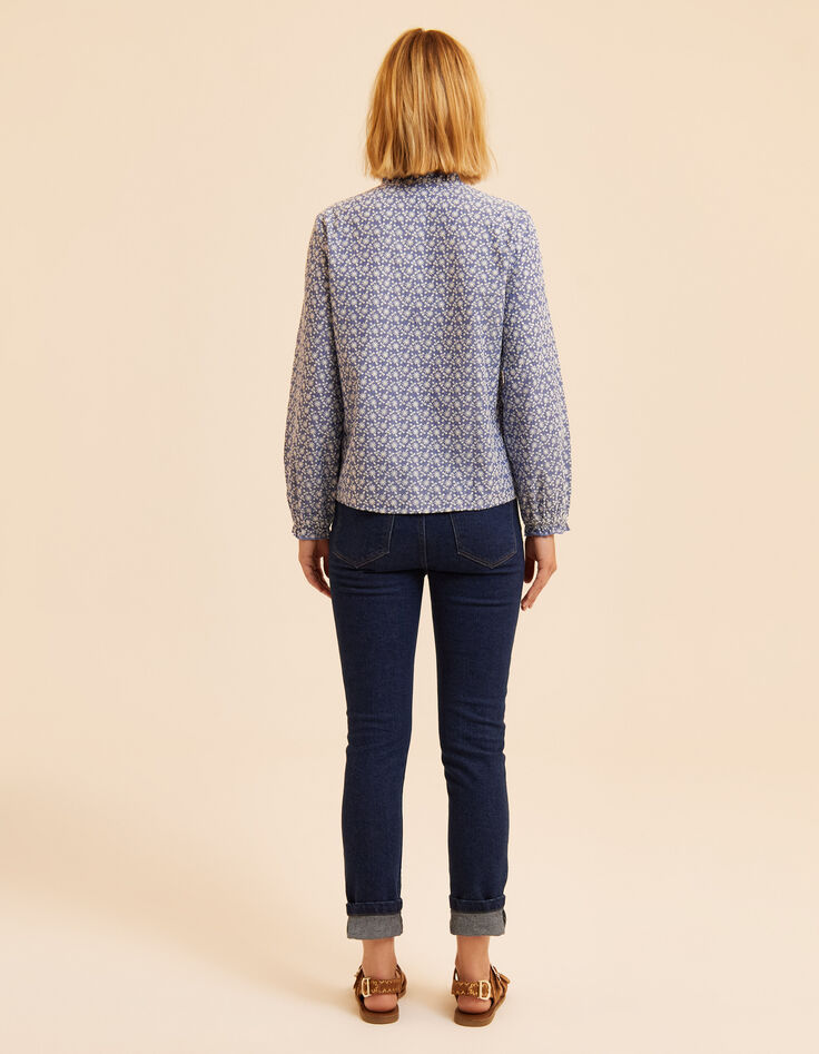 Zwarte blouse ecru borduursels I.Code-4 Zwarte blouse ecru borduursels I.Code-4