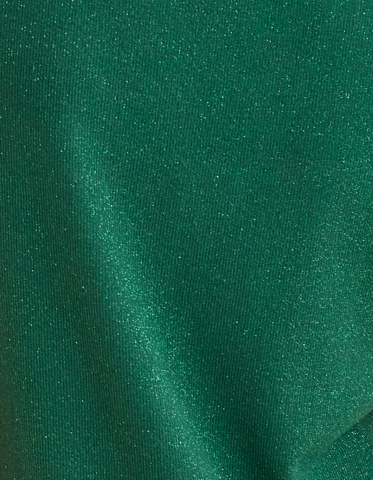 I.Code green lurex knit sleeveless sweater with ruffles-8
