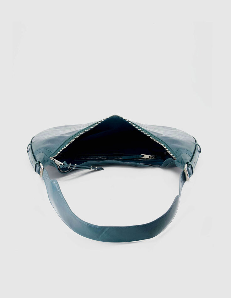 Allane Damen Halbmondtasche aus gr&uuml;nem Glac&eacute;leder-5