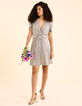 Robe grise plissée à rayures fantaisie dorées I.Code-1