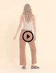 Jean large camel longueur cropped I.Code-2