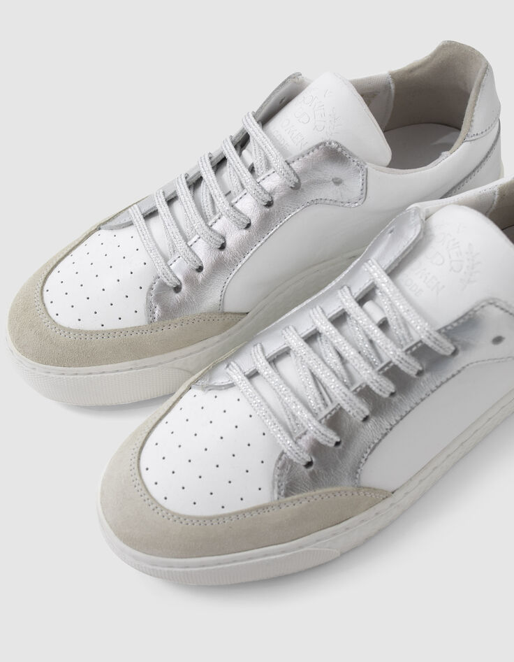 Lage sneakers nikkel, wit en grijs I.Code-1