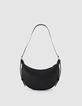 Schwarzes genarbtes Leder Allane halbmondf&ouml;rmige Tasche Gr&ouml;&szlig;e S Damen-3
