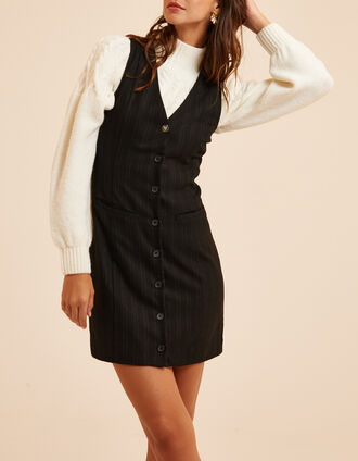 Vestido chaleco negro rayas I.Code