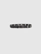 I.Code black leather belt with small chain-5